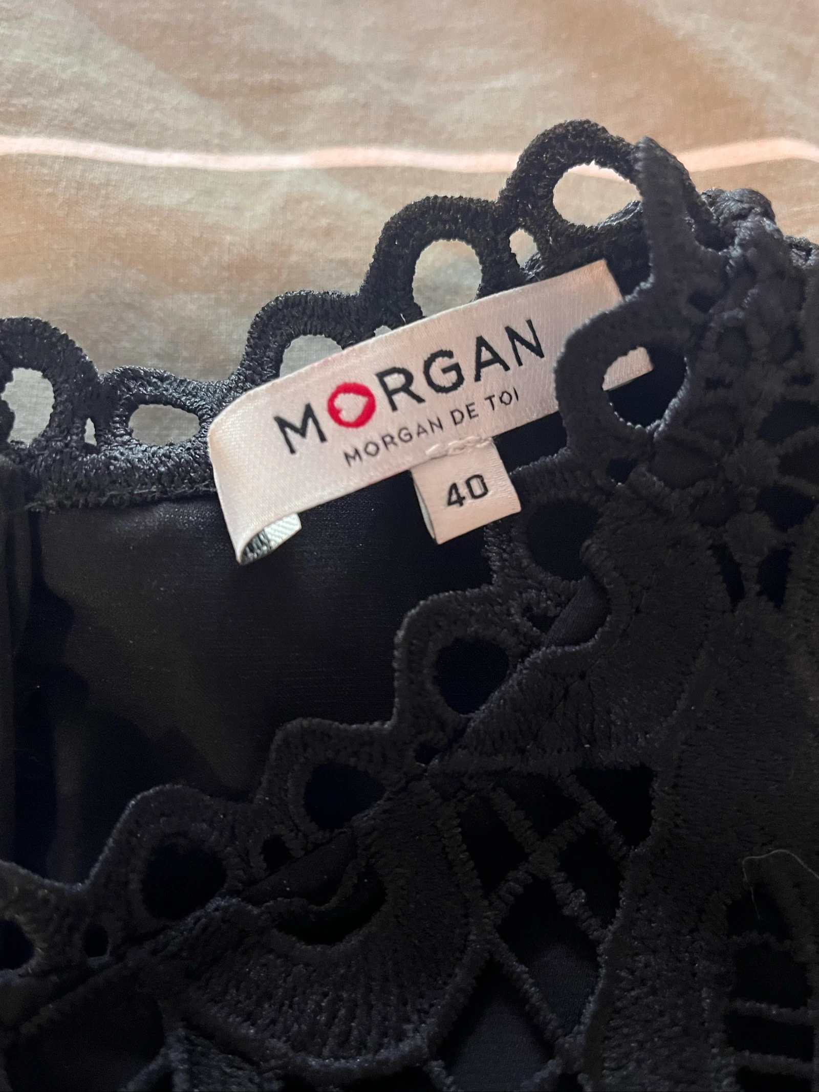 Black guipure dress Morgan / 232-ROSLO Size 40 – photo 4